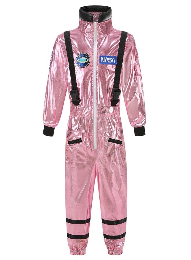 GRAJTCIN Astronaut Costume for Kids Space Suit Alien Jumpsuit Boys Girls Halloween Christmas Party Costume (S, Pink) - Image 1